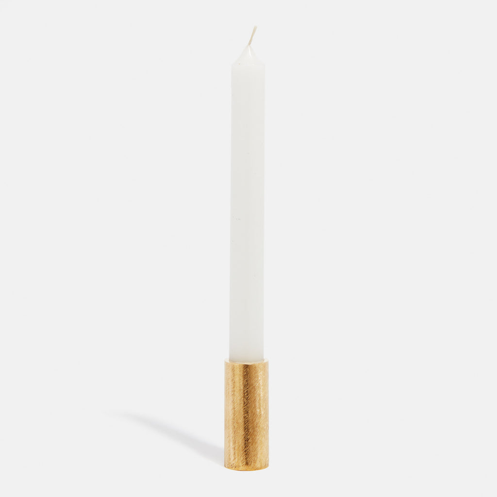 Polished & filed brass candle ~ inscense holder